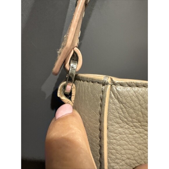 Tory Burch Britten Tote Gray Handbag Purse Shoulder Bag Pebbled Leather - Picture 7 of 15